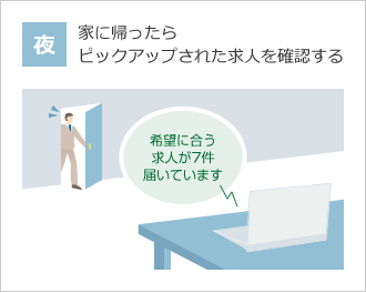 夜 家に帰ったら ピックアップされた求人を確認する